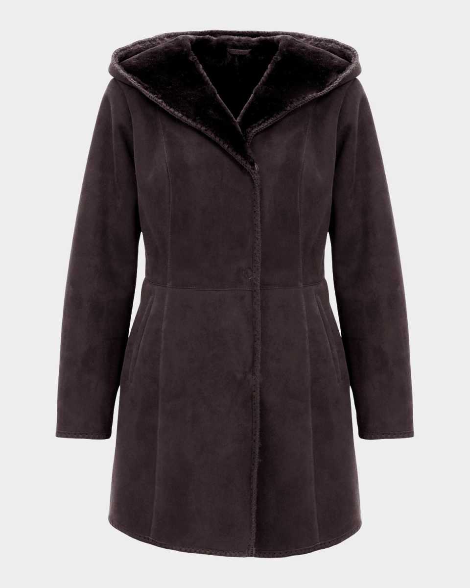 Merino Shearling Lamb Parka With Emboidered Tr